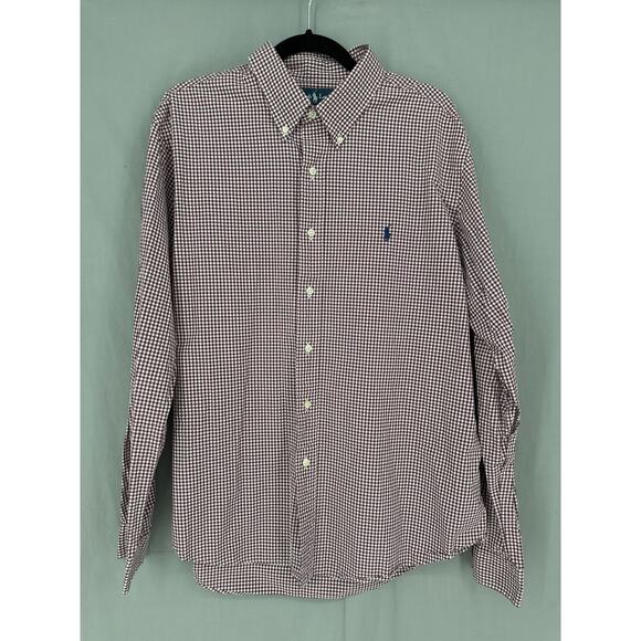 Vintage Ralph Lauren Shirt Mens XL Red Check Plaid Button Down Pony Cotton - Picture 1 of 9